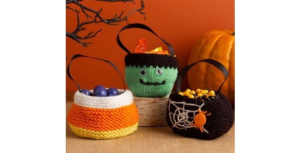Trick-or-Treat Bags Trio! (Three FREE Knitting Patterns)
