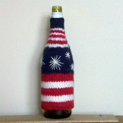 Patriotic July 4th Wine Bottle Cozy!