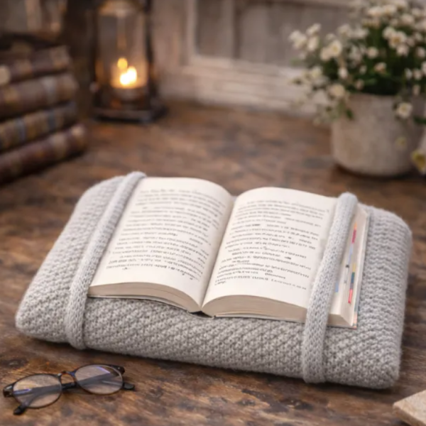 The Cozy Reading Companion: A Free Book Pillow Knitting Pattern