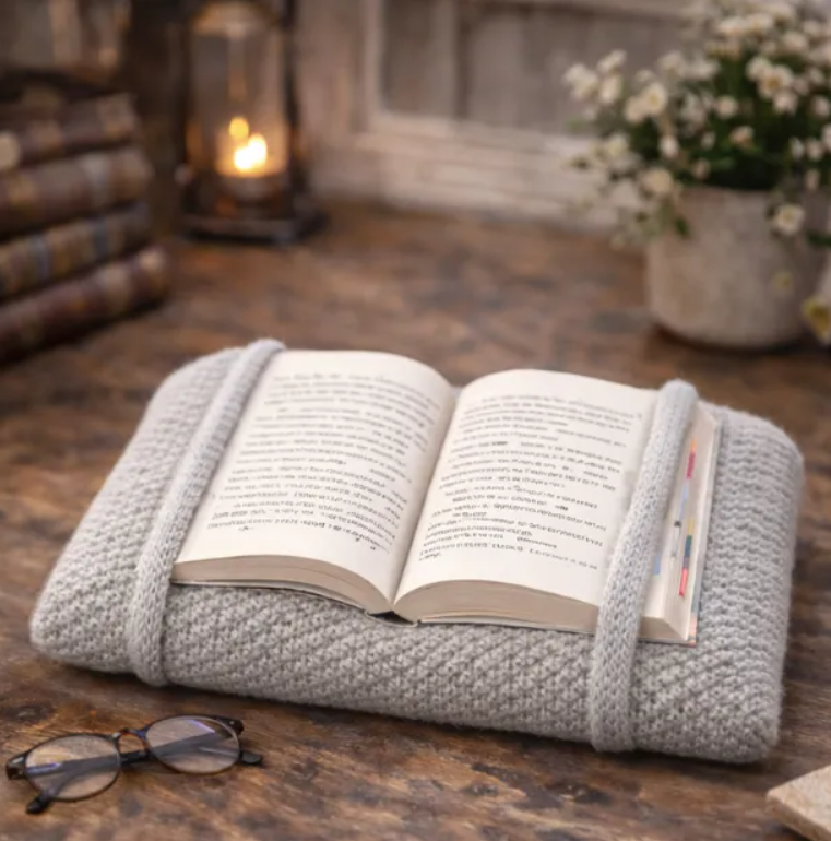 The Cozy Reading Companion: A Free Book Pillow Knitting Pattern
